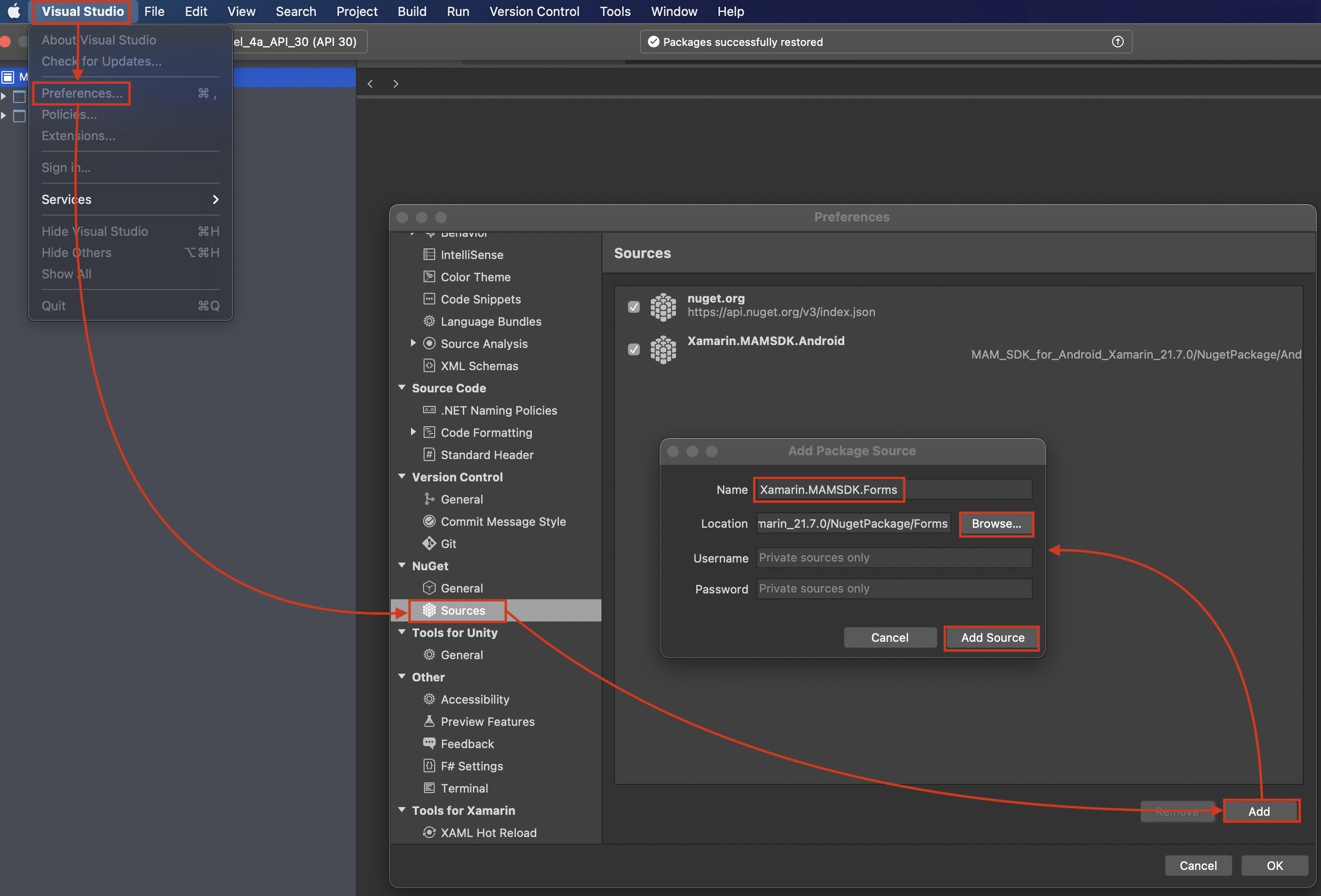 Add nuget sources