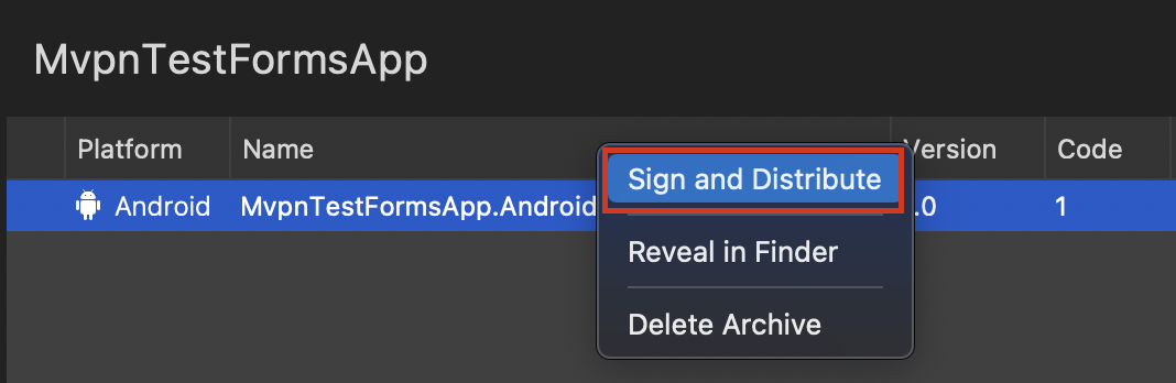 Select Sign and Distribute