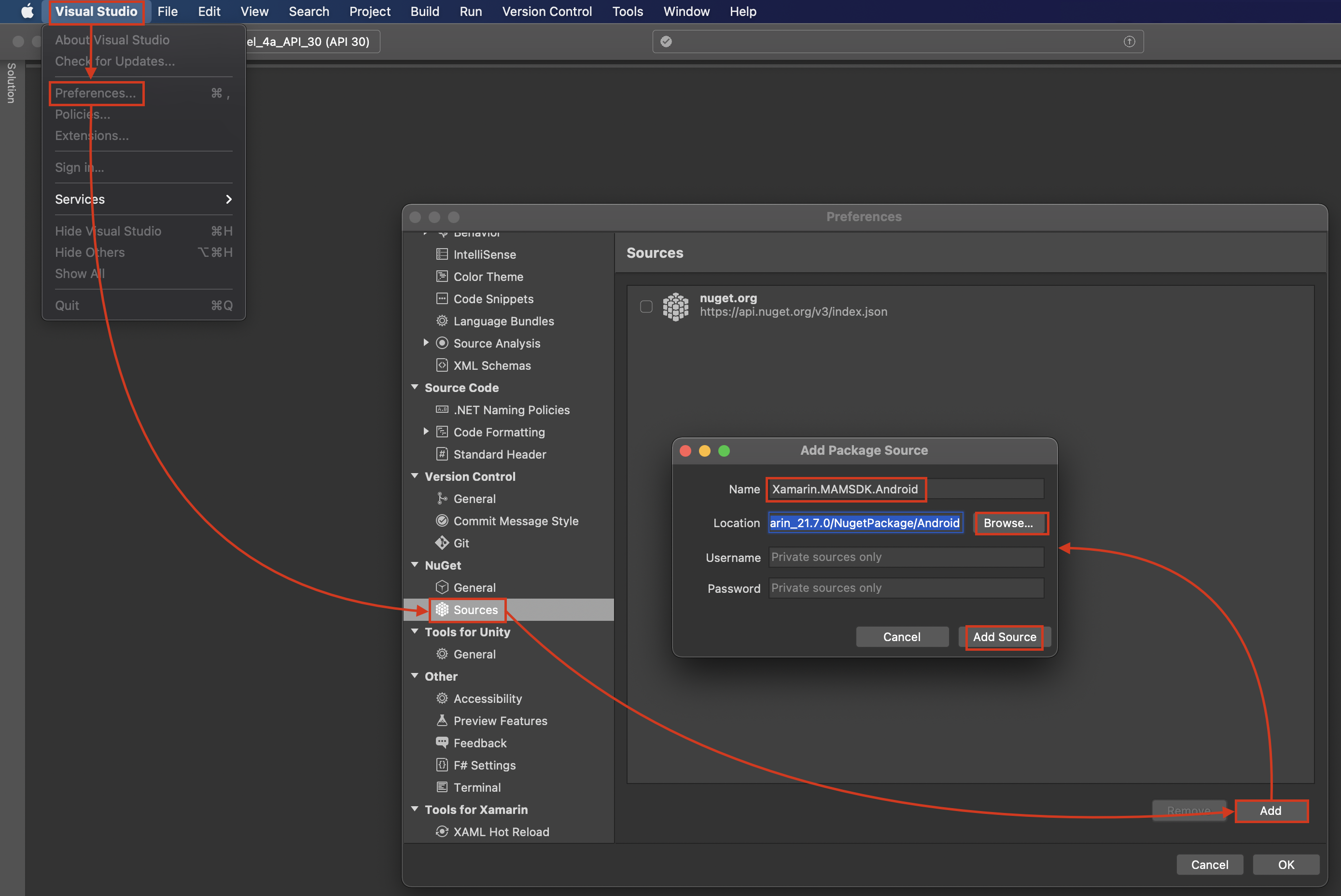 Add nuget sources