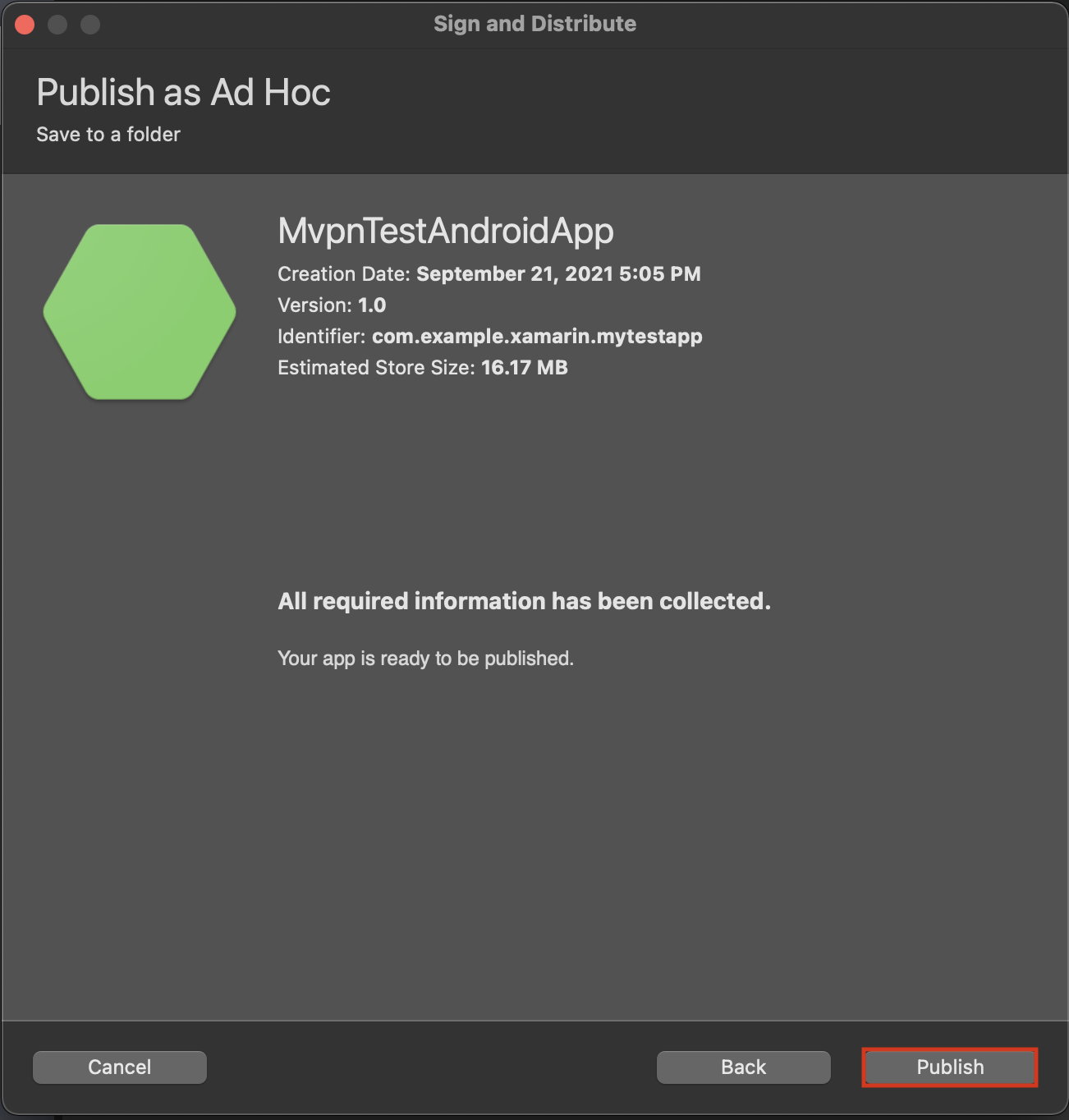 Click Publish