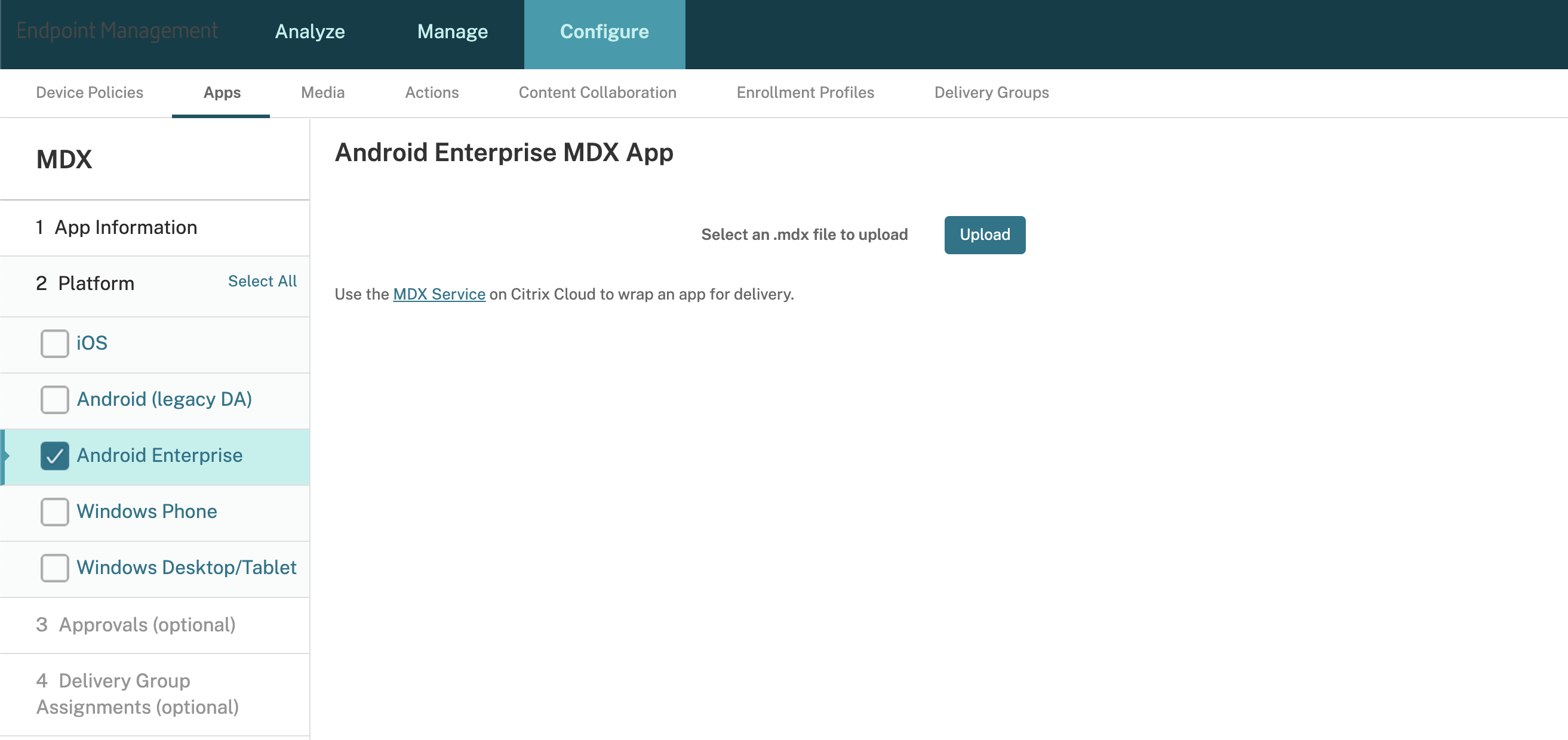 Upload MDX