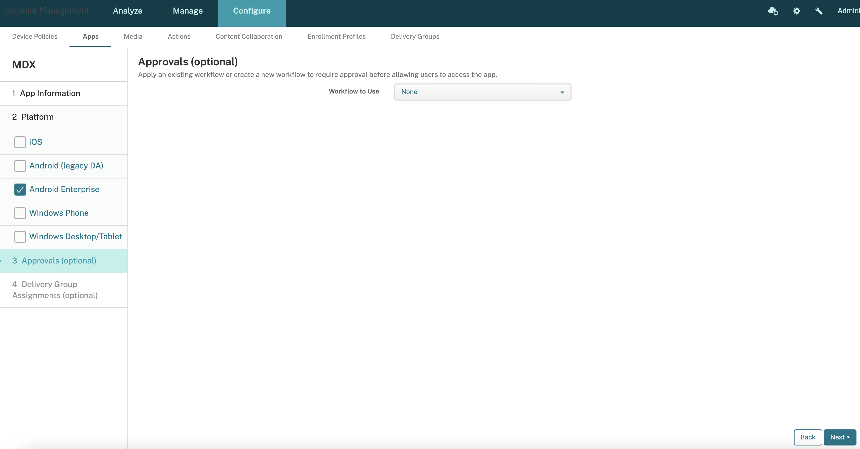 Choose Workflow