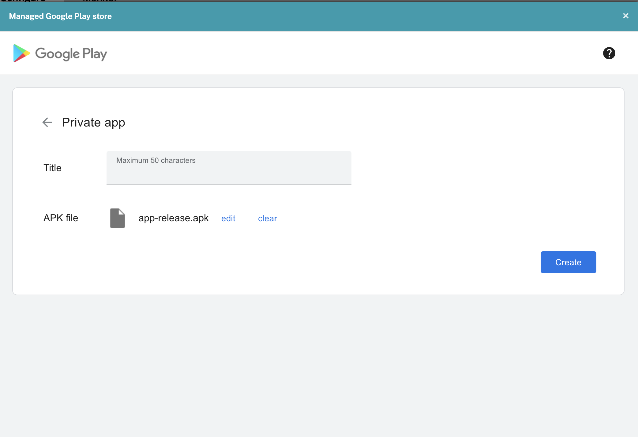 Upload apk