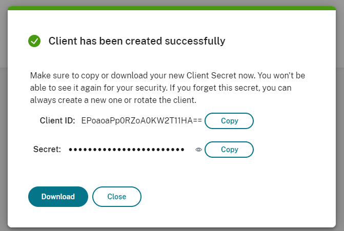 Client created