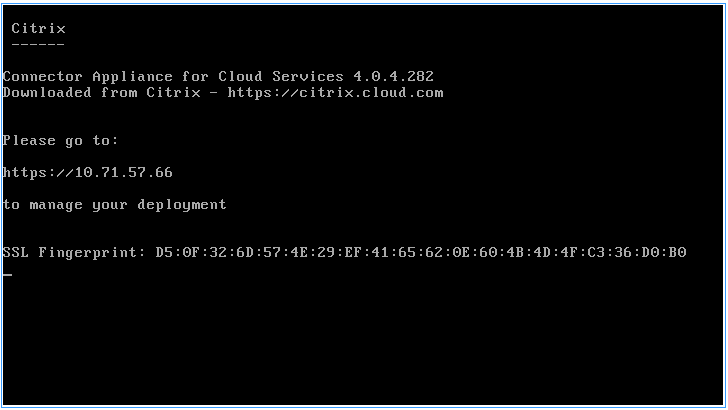 Connector Appliance console page