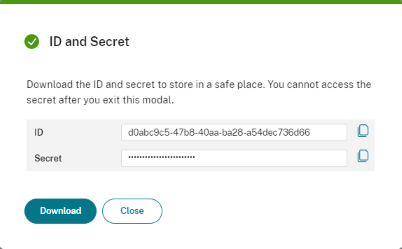 Client ID and secret