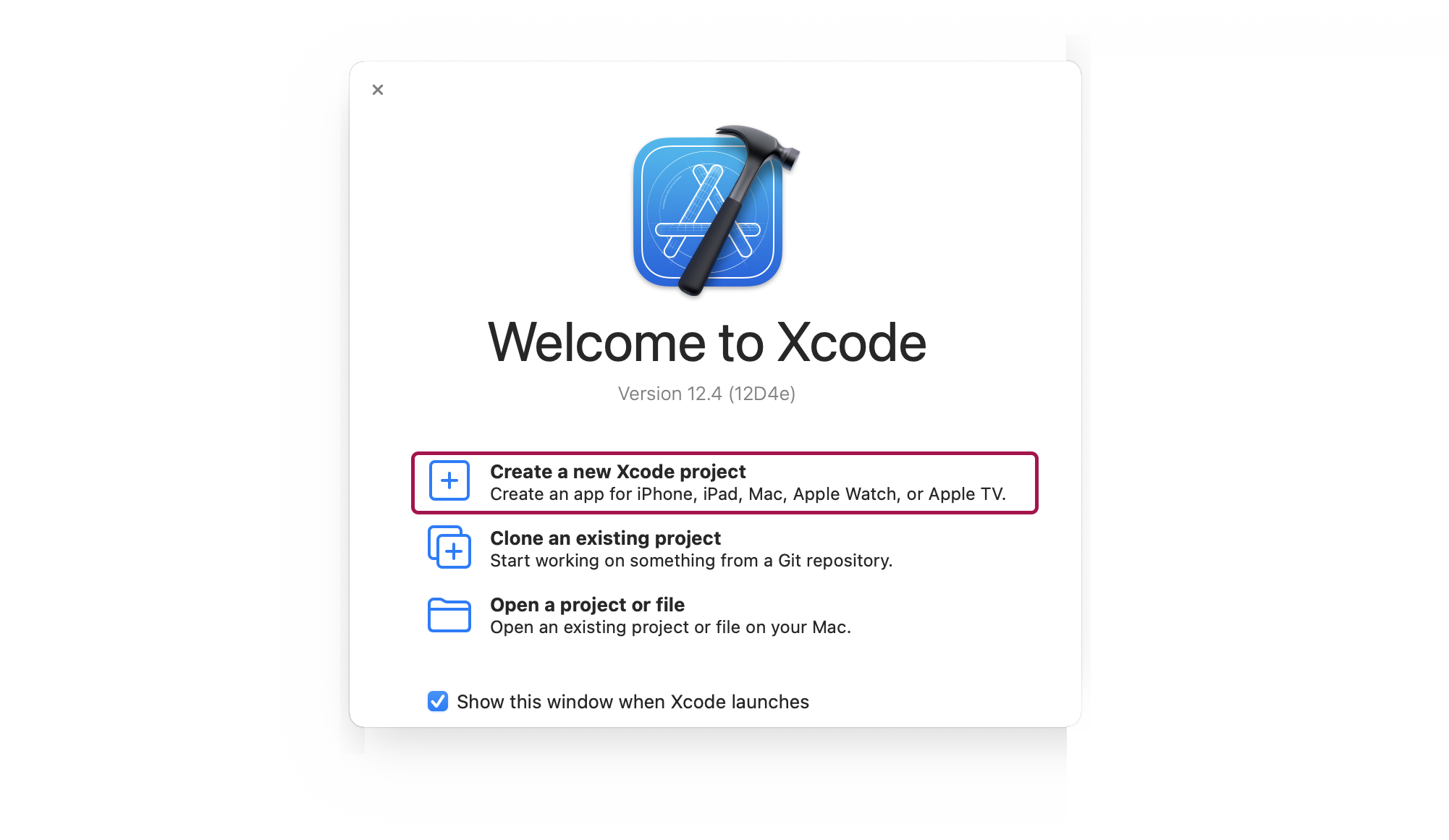 Create an Xcode project