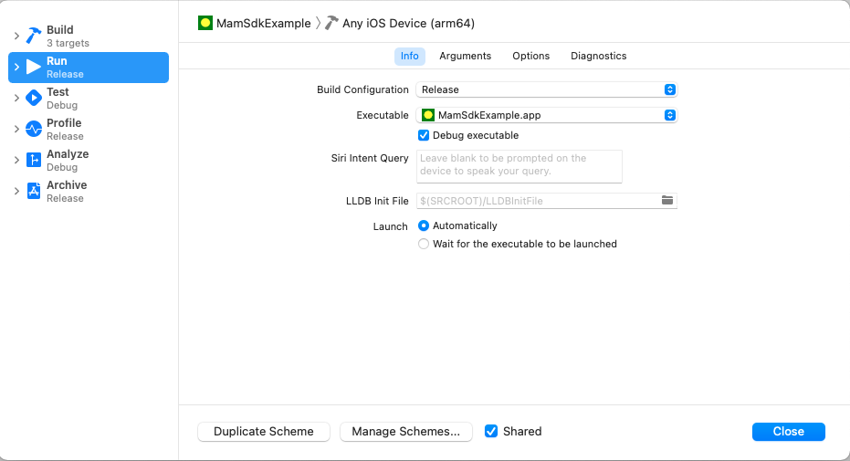 Build Configuration to Release