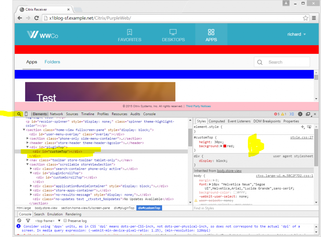 Chrome developer tools